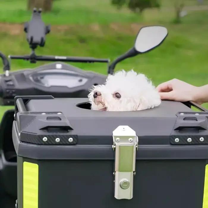 36/45/57/70L coffre de moto 57L boîte pour animaux de compagnie 45L Portable extérieur chat et chien boîte respirante étanche boîtier supérieur de rangement universel
