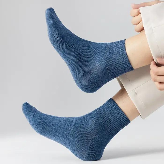 Lot 7 paires chaussettes chasse 100% coton - Bas unisexes noir blanc gris - Qualité supérieure été automne
