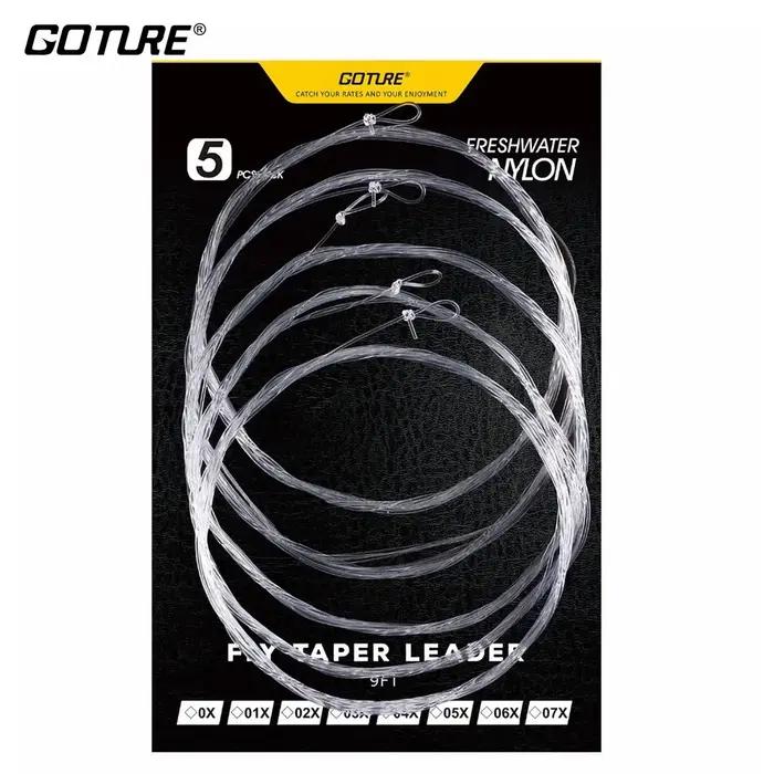 Goture 5 pièces Leader conique ligne de pêche à la mouche 9FT/2.74M 0X/1X/2X/3X/4X/5X/6X/7X ligne de