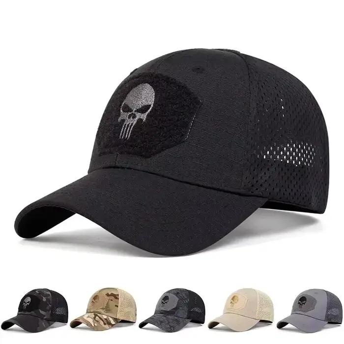 Casquette militaire à carreaux camouflage printemps été - Protection solaire mesh outdoor