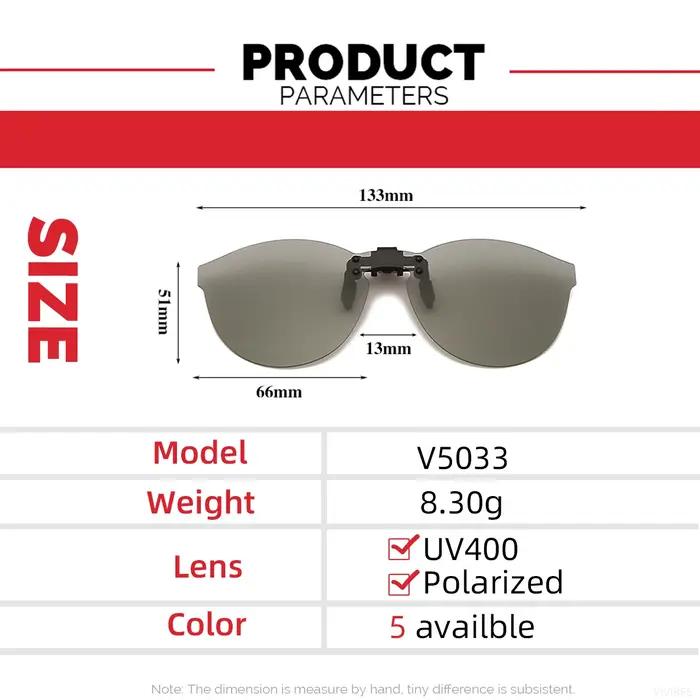 Lunettes de soleil à Clip rabattable pour hommes, verres polarisés, pêche, gris, changement de coule