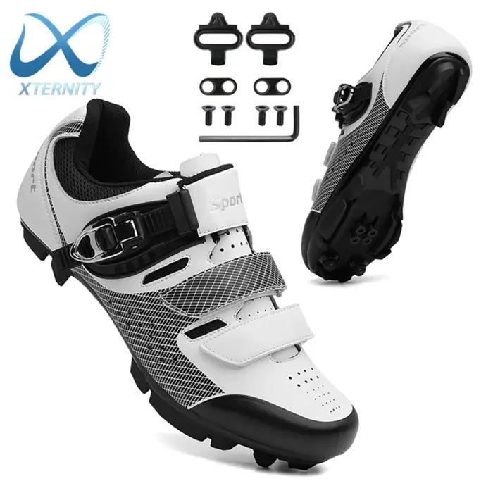 Chaussures de cyclisme professionnelles pour hommes, baskets SPD à taquet plat pour vtt, autobloquan
