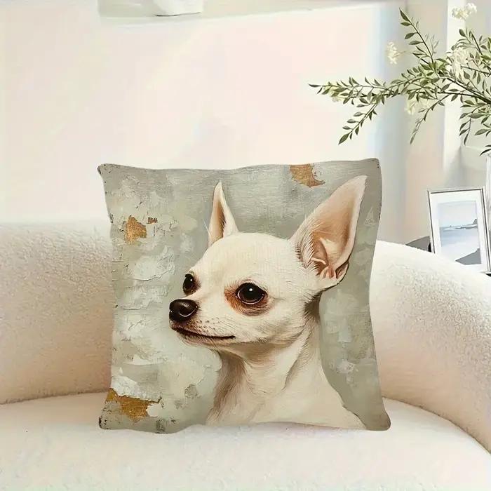 Housse de coussin avec portrait de chien