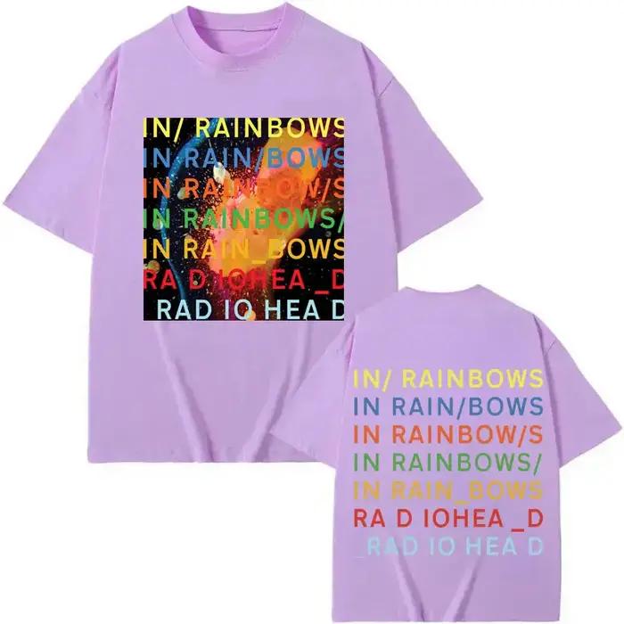 T-shirt Rock Band Radiohead In Rainbows Hommes Femmes Couleurs Variées Style Y2K Mode Occasions Spéciales