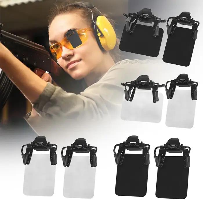 Lunettes de tir, 2 pièces, masque pour les yeux, patchs pour les yeux de tir Standard, boucliers en verre, Clips pour patchs d'assistance à la visée