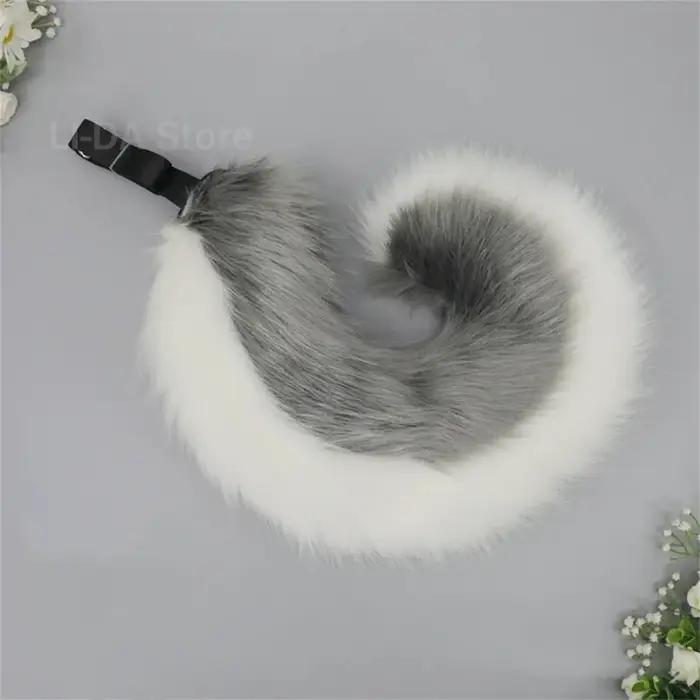 Queue de chien de berger 5 couleurs, Animal en fourrure mignon, queue de Shiba, ornement de taille, queue en peluche pour chiot, accessoires de Costume d'halloween Cosplay
