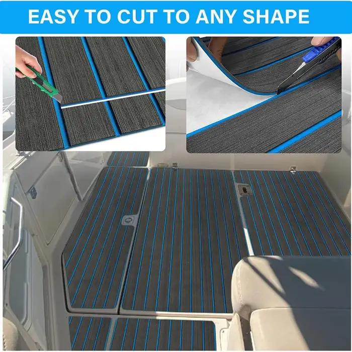 2400*450mm Eva mousse Faux teck bateau pont tapis feuille teck Yacht Marine sol imperméable ponton m