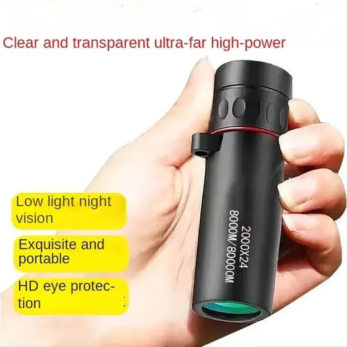 Télescope portable 2000x24 vision nocturne - Connecte smartphone pour photos observation chasse