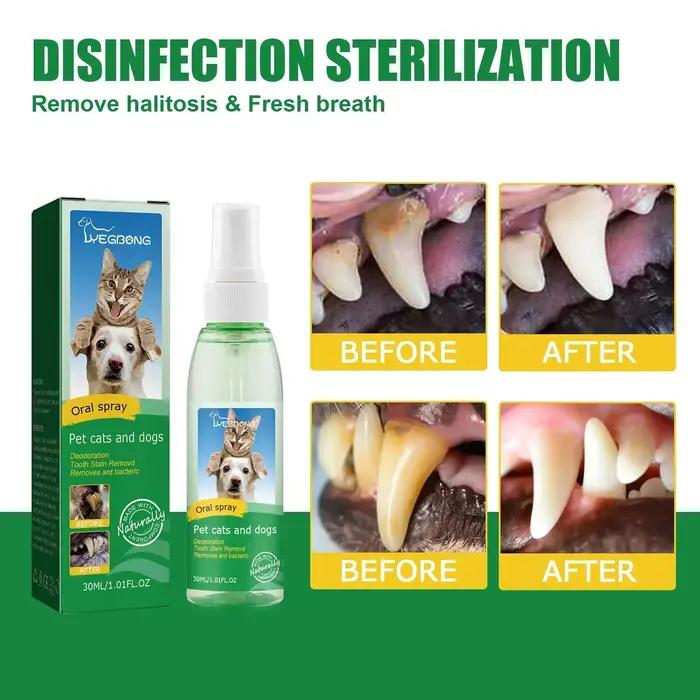 Spray nettoyant pour dents d'animaux de compagnie, 30ml, pour chiens et chats, pour éliminer la mauv