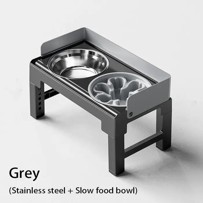 Bols surélevés pliables pour chiens, support surélevé réglable avec doubles bols d'eau alimentaire e
