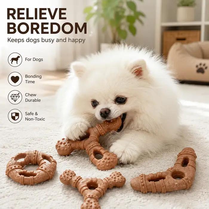 Jouet en forme d'os en bois pour chiens, jouet à mâcher, durable, pour le nettoyage des dents, auto-divertissant et anti-ennui, pour les petites races de chiens, occasions spéciales