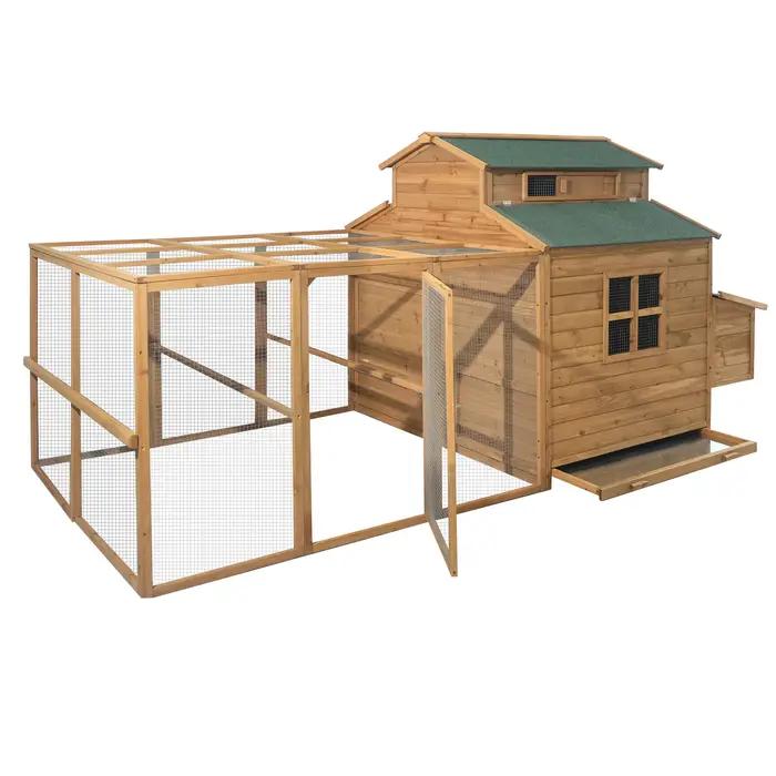 Rabbit Coop Extérieur Jetable Super Large, Toit Isolant Pluie, Boîte à Oeufs, Rampe Anti-Fuite pour