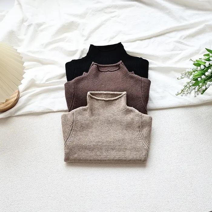 MILANCEL Pulls pour enfants, nouveau printemps-automne, col roulé, pull pour garçons, tricot pour ga
