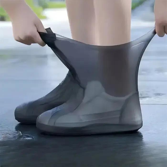1 paire de couvre-chaussures de pluie en caoutchouc pour usage extérieur