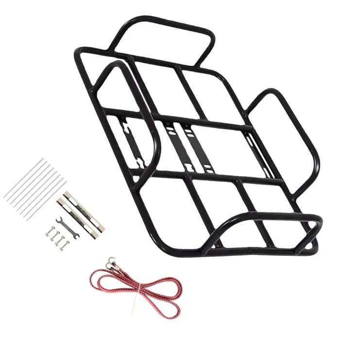 Panier de vélo arrière en fer, support d'emballage de bagages, panier de vélo pour vélos de montagne