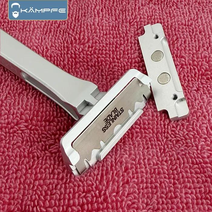 Machine à raser manuelle de sécurité KAMPFE CNC, en aluminium, à lame simple, pour hommes, avec 5 la