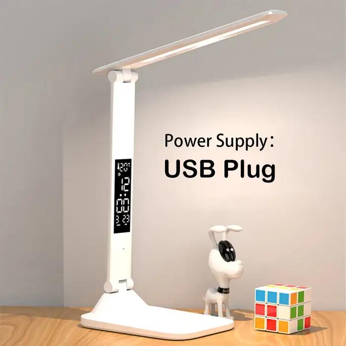 Lampe de Table pliante USB lecture tactile réglable Protection des yeux avec réveil thermomètre LED