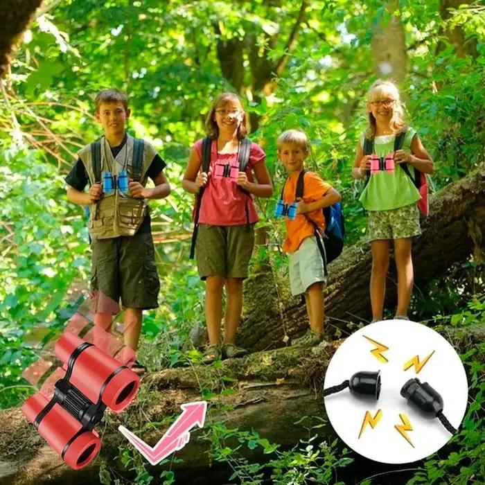 Jumelles Enfants 3-12 Ans Pliables Petites Télescope Cadeau pour Chasse Découverte Extérieure Garçons Filles