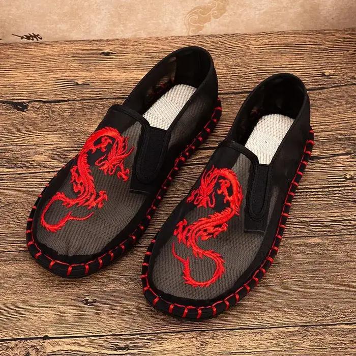 Chaussures d'arts martiaux kung fu pour hommes, vieux Pékin, en tissu