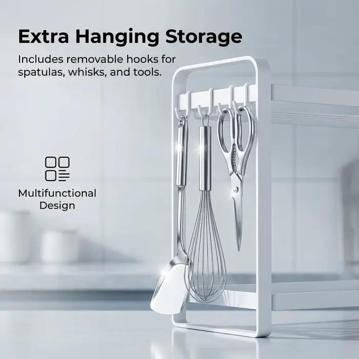 Étagère murale de cuisine en bois pour ustensiles