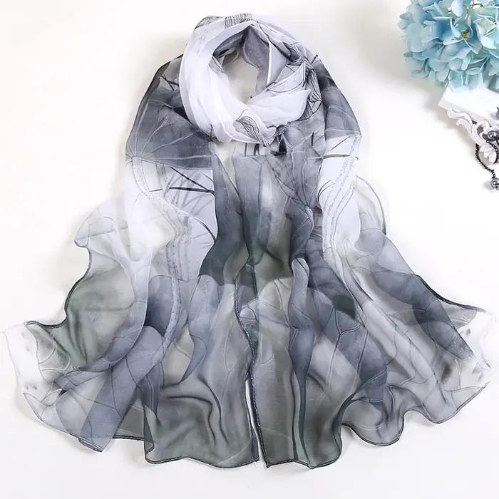 RUNMEIFA 2023 nouvelle mode printemps/été femmes impression florale plage foulard en soie châles femme longues enveloppe