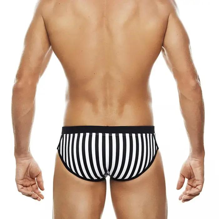 UXH rembourré contraste couleur slip de bain bandes noires push-up Sexy maillots de bain hommes slip