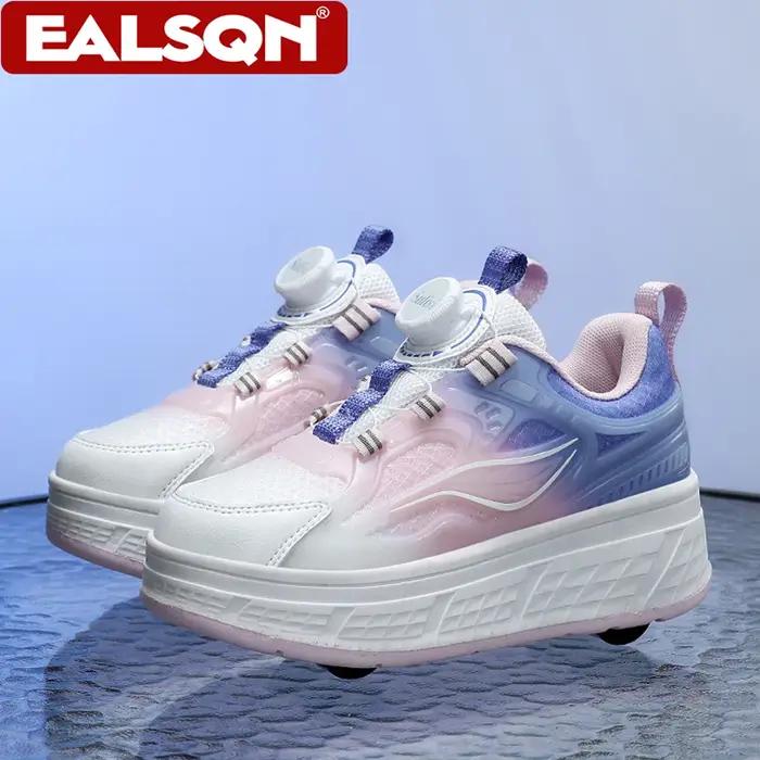 Chaussures de roller respirantes pour enfants, baskets d'été à quatre roues pour garçons et filles,