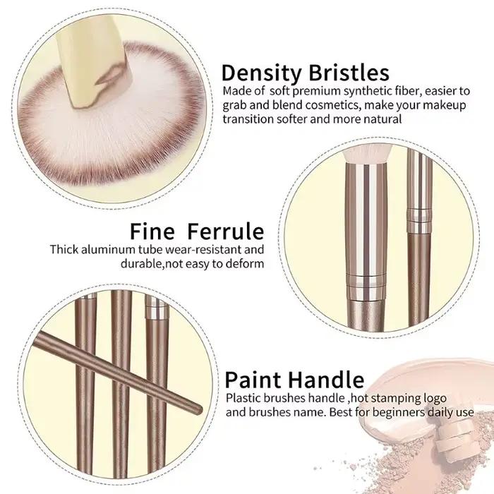 Ensemble professionnel de 3 à 20 pinceaux de maquillage doux et moelleux pour fond de teint