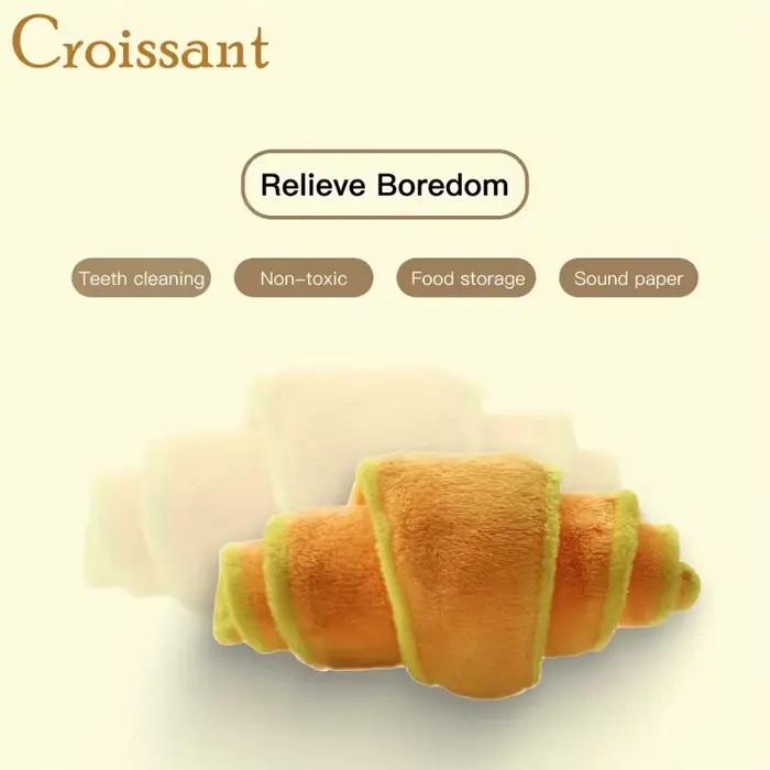 Jouet pour chien en forme de croissant en peluche pour chiens de petite à moyenne taille