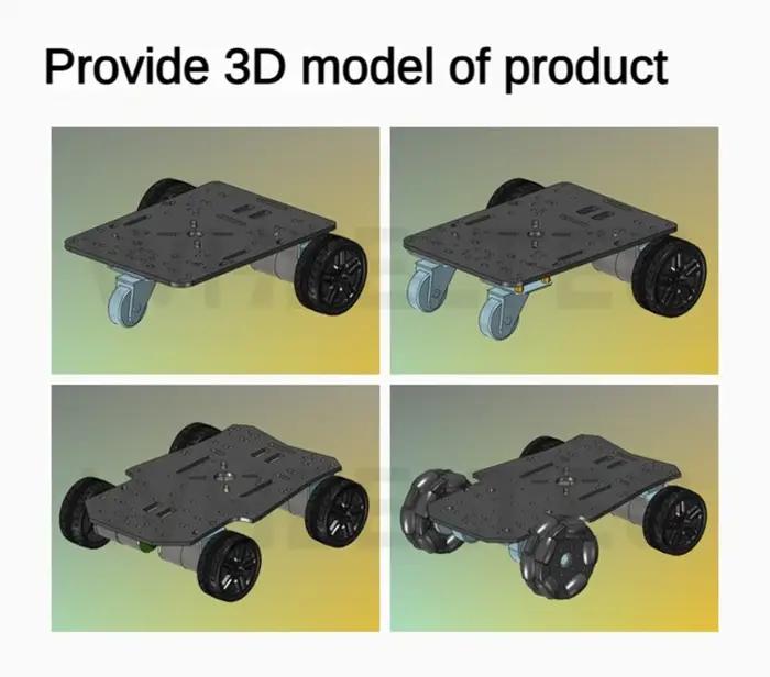 Châssis de voiture 3WD 4WD avec support de caméra, roue pivotante, encodeur, moteur, voiture robot pour Arduino Raspberry Pi, kit robot programmable DIY