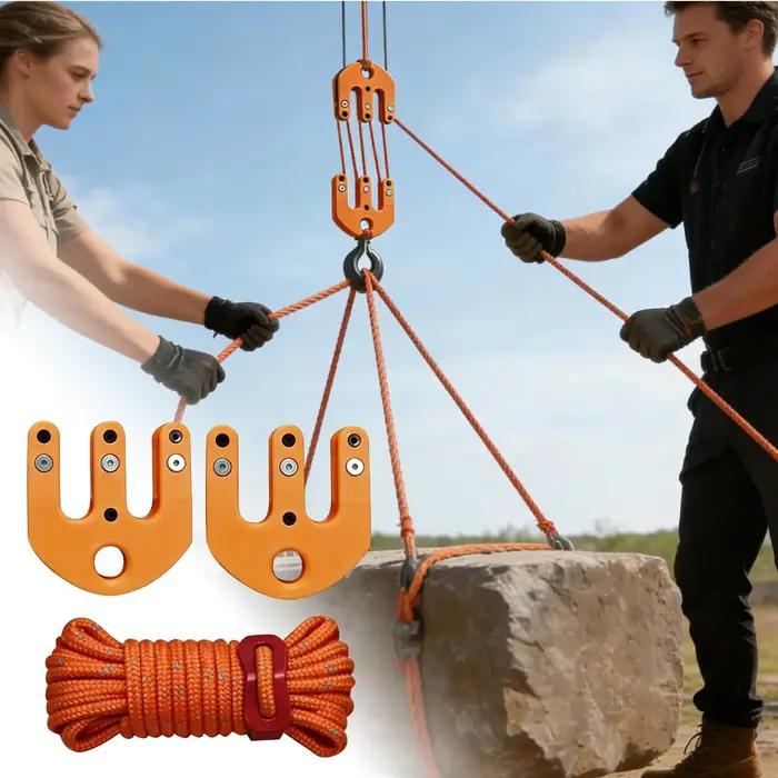 Système de poulies de levage avec sangle, résistant aux intempéries, portable, pour la chasse, le ti