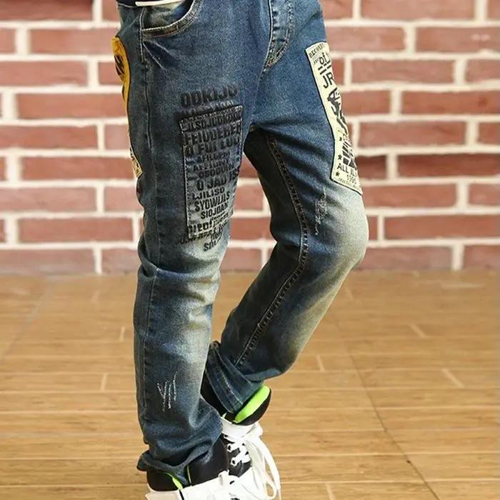 IENENS garçon filles pantalon jean slim taille élastique pantalon 4-13 ans enfants garçons Denim vêt