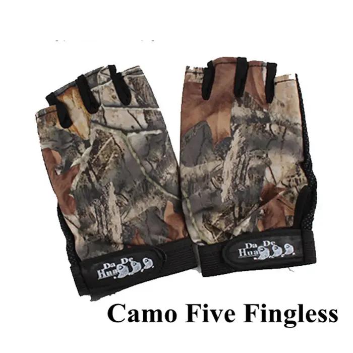 Gants de chasse bioniques camouflage demi-doigts multifonctions anti-dérapants respirants - Pêche et vélo