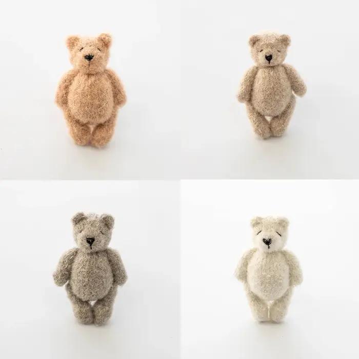 Bonbons ours en peluche tricotés à la main, jouet de photographie Mohair, mignon Crochet, Image anim
