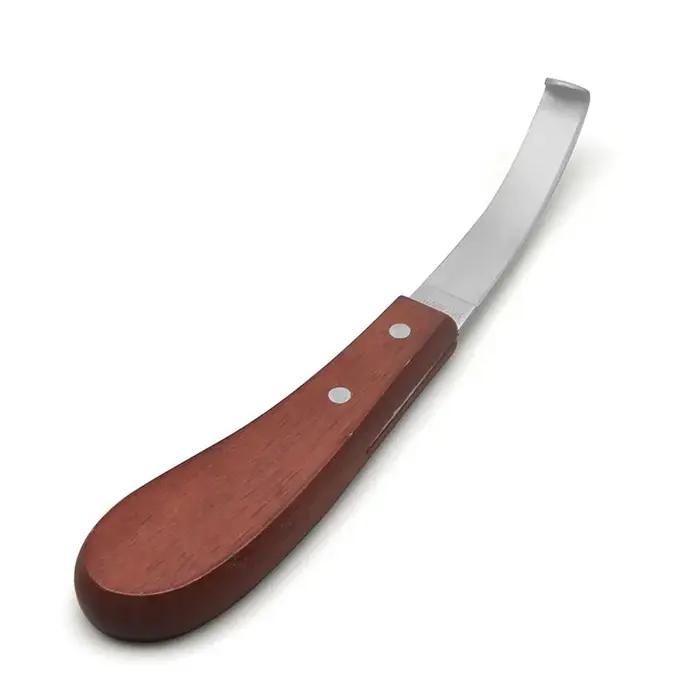 Couteau à sabot pour cheval, lame de coupe, mouton, bétail, cisaille à Double tranchant, manche en bois, fer à porer en acier inoxydable