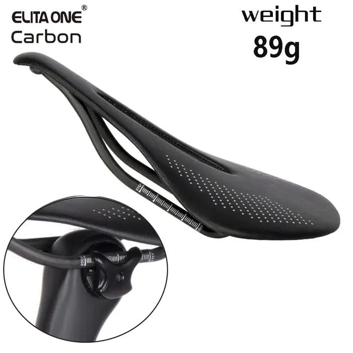ELITAONE selle de vélo route/Mtb 240x143mm Rail rond en Fiber de carbone 7*7mm Super léger 89g