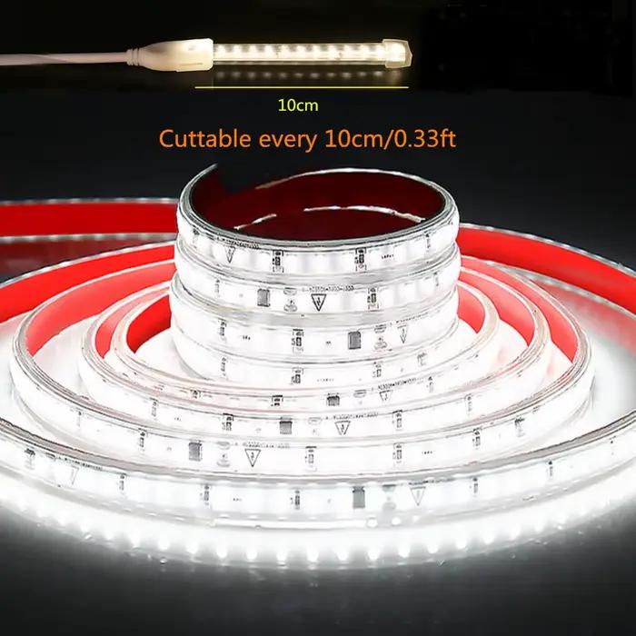 Bande lumineuse Led Ultra-fine et étanche, 10cm, 220V, 120 diodes/m, éclairage linéaire auto-adhésif
