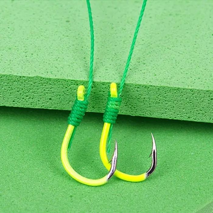 5 pièces/ensemble Double crochet ligne de pêche en acier inoxydable barbelé carpe crochets appât man