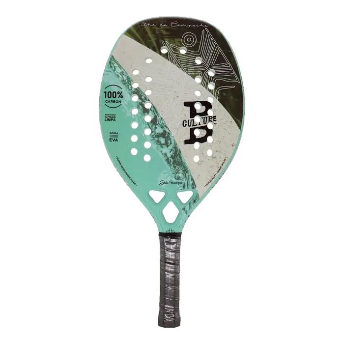 Raquette de beach tennis en Kevlar/12K/Carbone avec surface 3D brillante et poignée antidérapante po
