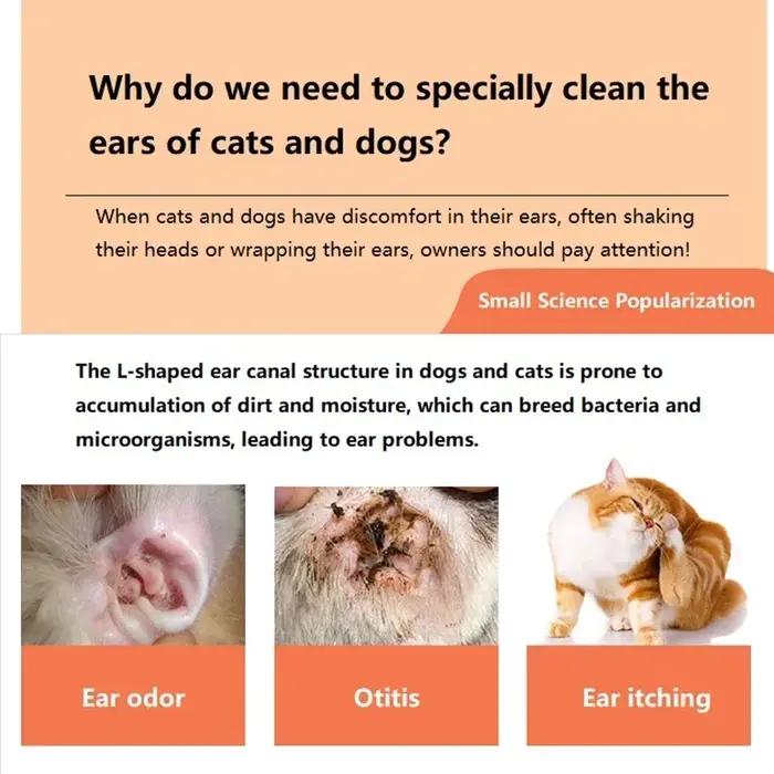Nettoyeur d'oreille hypoallergénique pour chiens et chats sans médicaments pour une hygiène douce et efficace des oreillesUsageIdéesOccasionsSpéciales