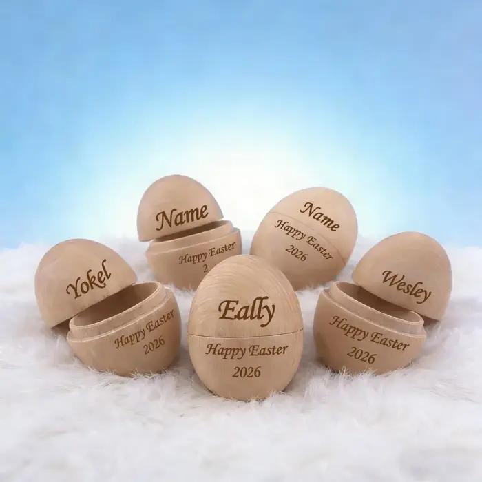 Œuf en bois personnalisé unique pour enfants accessoire de chasse aux œufs de Pâques artisanat en bois durable ornement décoration de maison idées cadeaux naissance anniversaire occasions spéciales