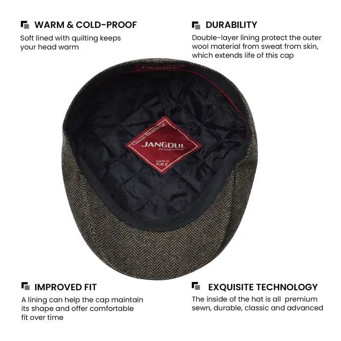 JANGOUL hommes laine mélange XL XXL Ivy casquette gavroche classique Tweed Gatsby Cabbie chapeau pla