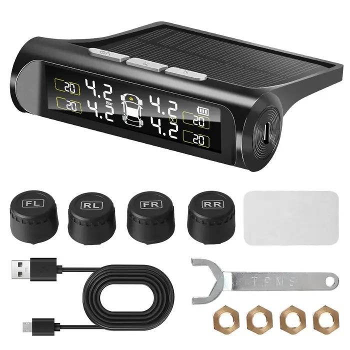 Alarme de sécurité automatique capteur externe 2025 énergie solaire voiture TPMS système de surveill