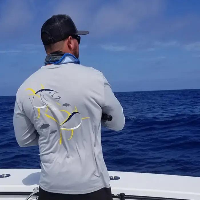 Haut de pêche UV protecteur respirant à capuche pour homme, résistant aux taches, avec traitement antimicrobien, pour pêche sur plage ou rivière