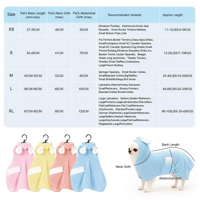 Peignoir pour animaux de compagnie