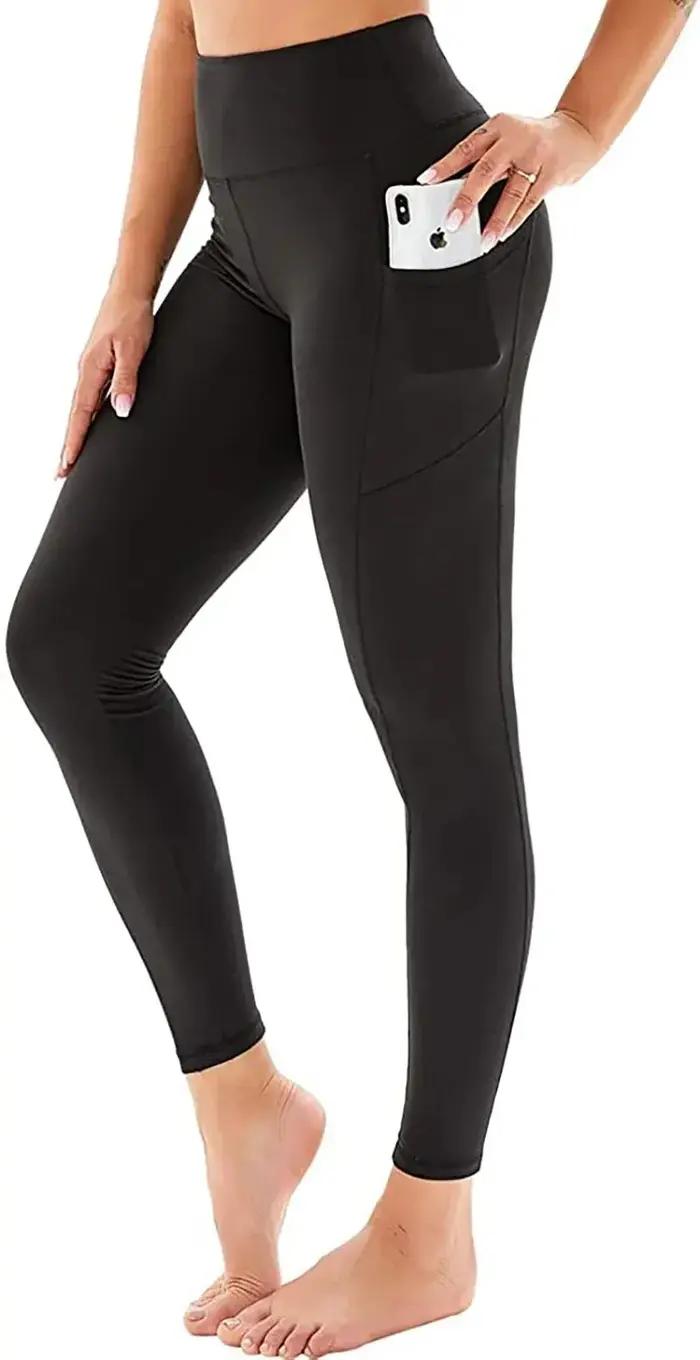 Leggings de yoga de poche pour femmes, taille haute, levage des hanches, sports et fitness, directem