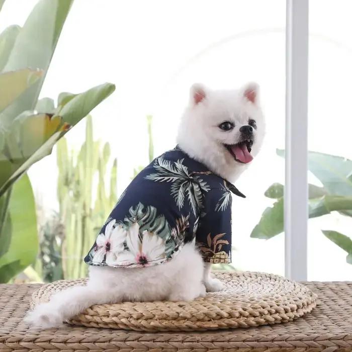 Chemise de plage hawaïenne en forme d'ananas pour chiens de petite à moyenne taille