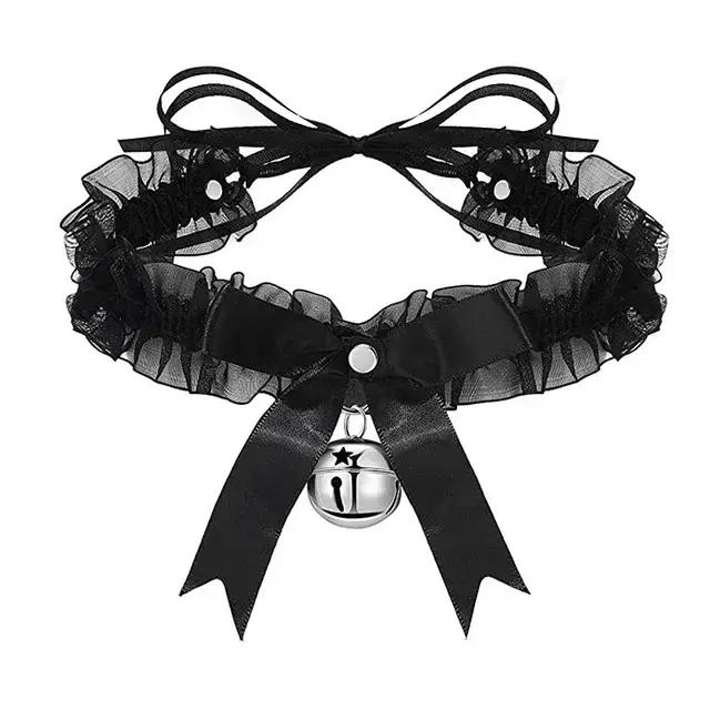 Collier en dentelle gothique avec nœud papillon pour femmes élégantes et mystérieuses pour soirées et sorties nocturnes