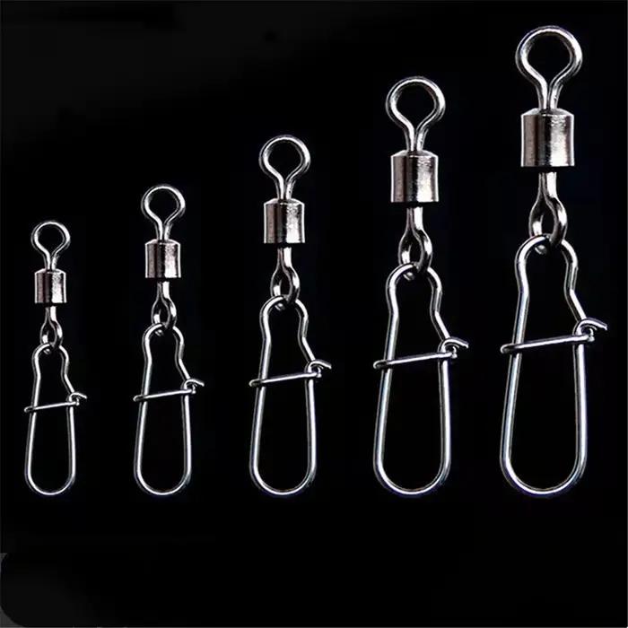 30 pcs/lot connecteur de pêche émerillons Interlock broche Snap roulant pivotant en acier inoxydable