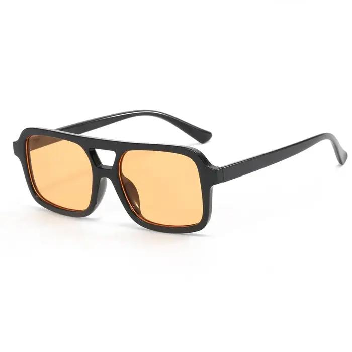 Lunettes anti-lumière double faisceau 2024 pour randonnée camping - Monture petite rétro Y2K femme UV400